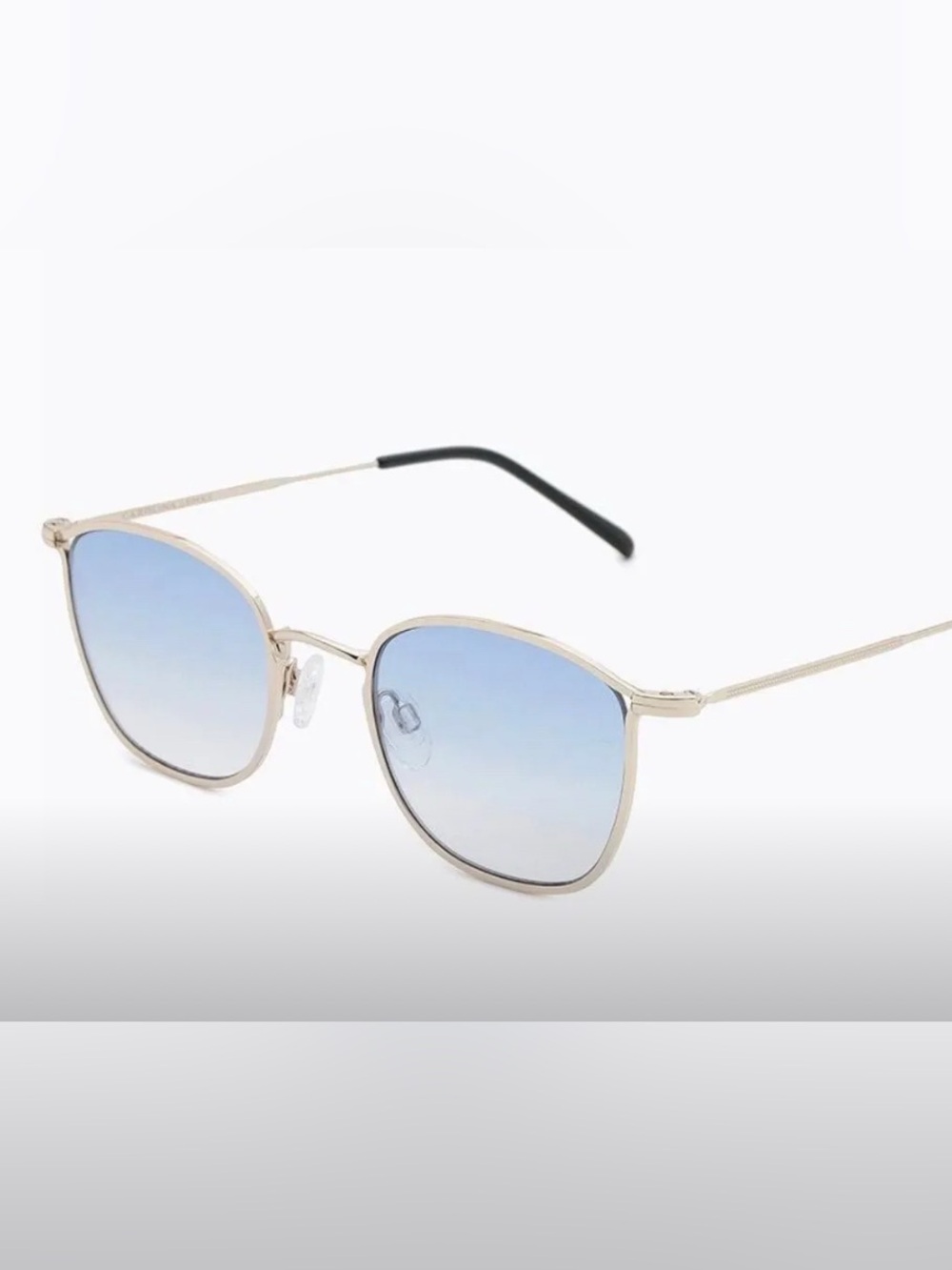 Carolina Lemke Gold Metal Frame Women’s Sunglasses with Gradient Lenses